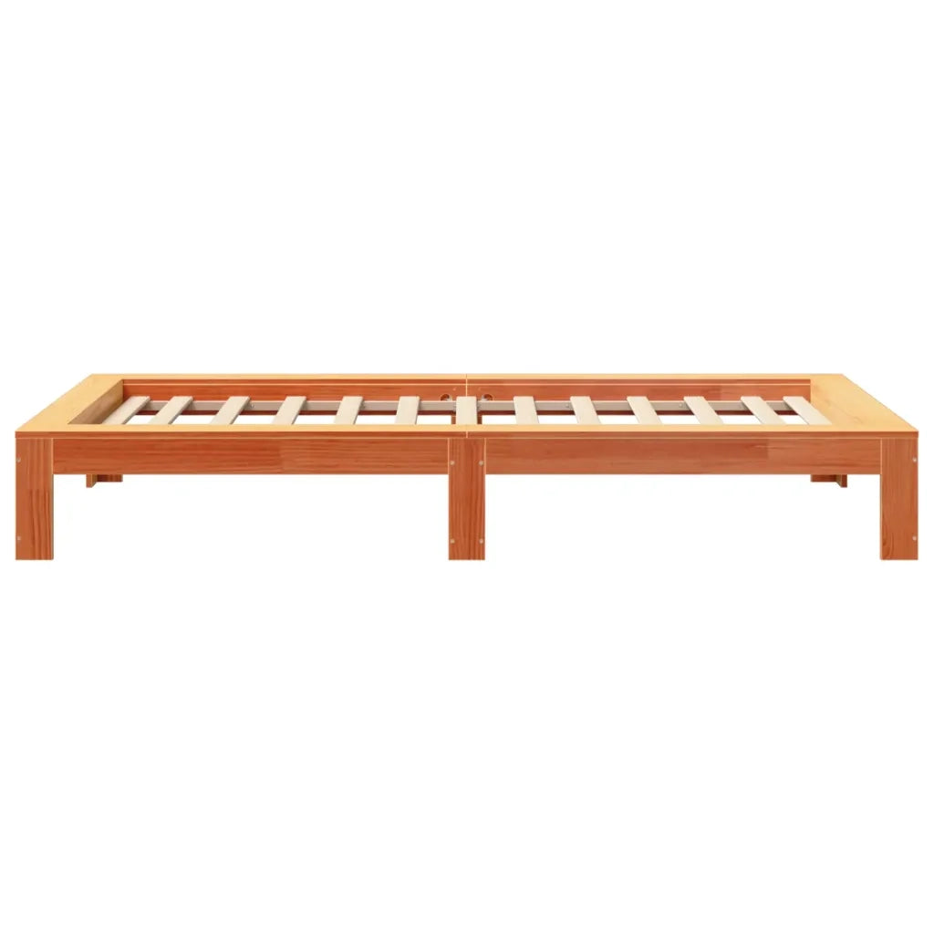 Letto senza Materasso Marrone Cera 90x200 cm Legno di Pino
