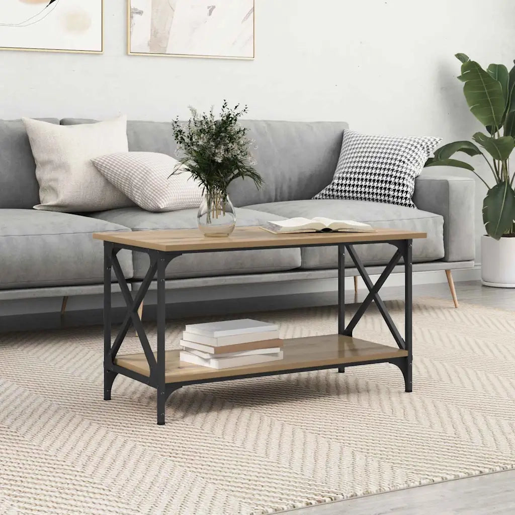 vidaXL Tavolino da salotto rovere artigianale 80 x 45 x 45.5 cm