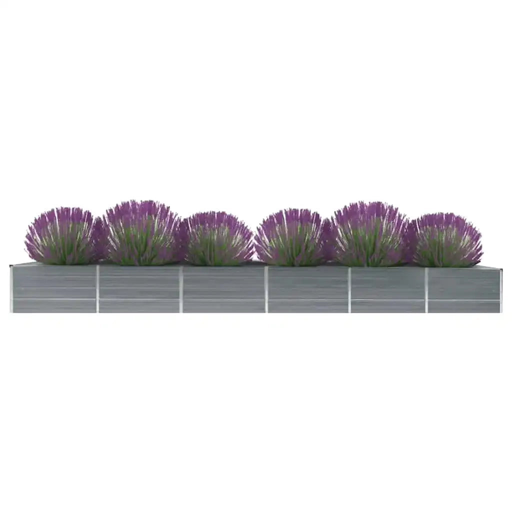 Fioriere | Cassetta per fiori | Letto Rialzato da Giardino Acciaio Zincato 480x80x45 cm Grigio