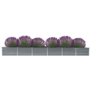Fioriere | Cassetta per fiori | Letto Rialzato da Giardino Acciaio Zincato 480x80x45 cm Grigio