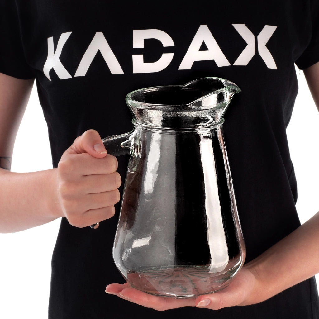 Caraffa in vetro KADAX per acqua, succhi di frutta, bevande, composte, limonata, 1,3 litri