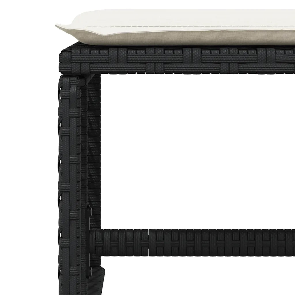 Set da Pranzo da Giardino 13pz con Cuscini Nero in Polyrattan 3210798