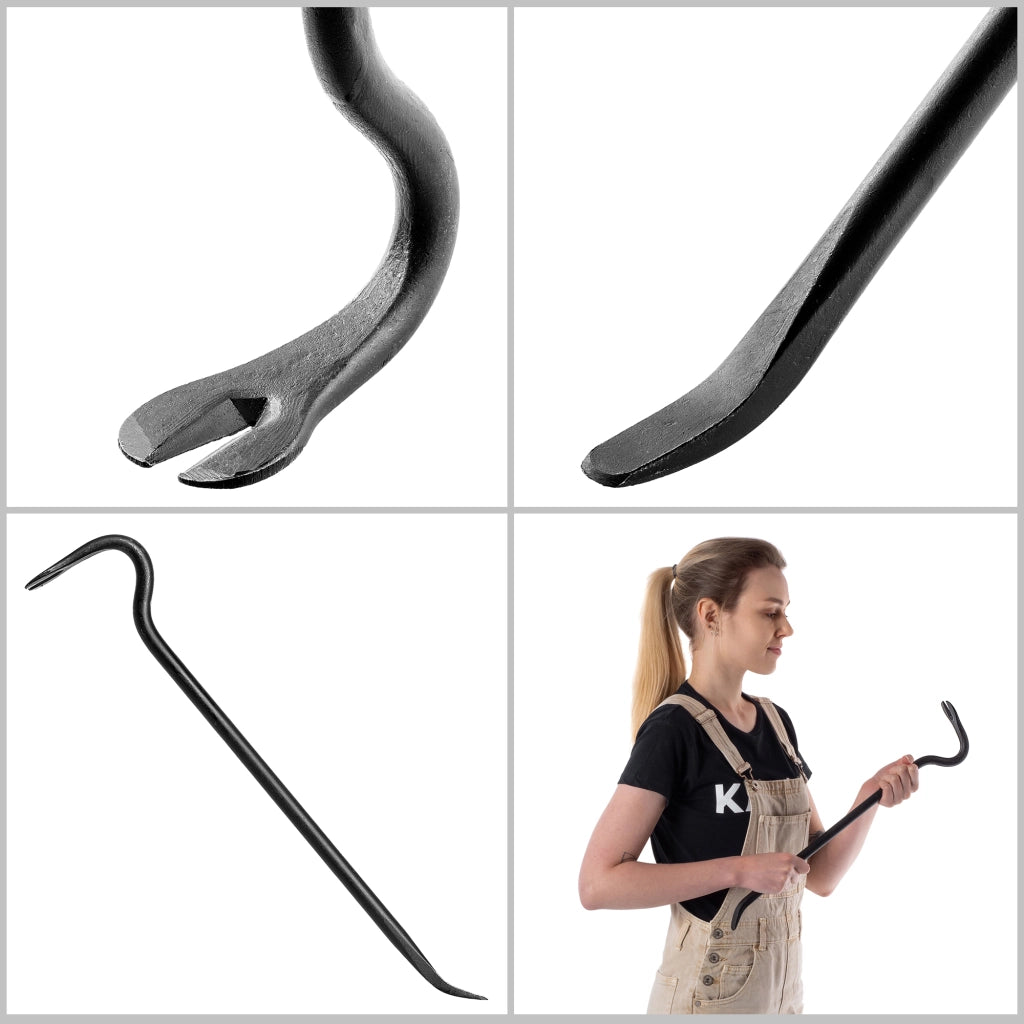 KADAX Forged Bent Crowbar 500 Mm Breszka Brecha Estrattore di chiodi per costruzioni