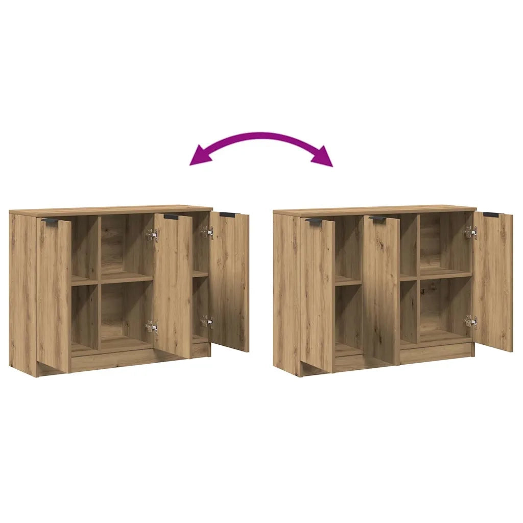 vidaXL Credenza Rovere Artigianale 90,5x30x70 cm in Legno Multistrato