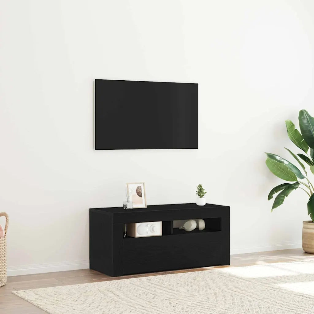 Mobile TV-Credenza per TV-Console TV Rovere Nero 90 x 35 x 40 cm Legno multistrato 275859