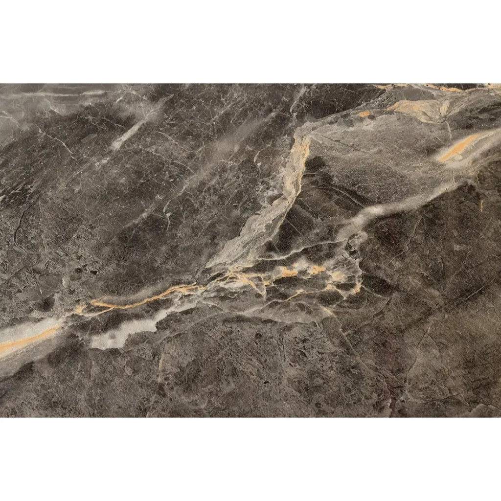 Tavolo da pranzo LUMEA – Ovale 200 cm – Effetto marmo grigio – Piede largo – Stile contemporaneo