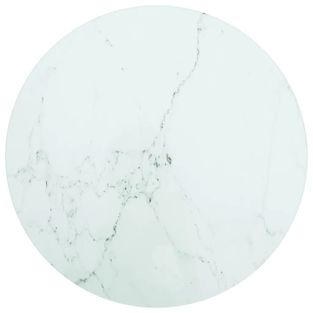 Piano per Tavolo Bianco Ã˜40x0,8 cm Vetro Temperato Design Marmocod mxl 78676