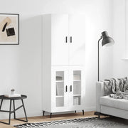 Credenza-Buffet-Armadio da cucina Bianca 69,5x34x180 cm in Legno Multistrato 271507
