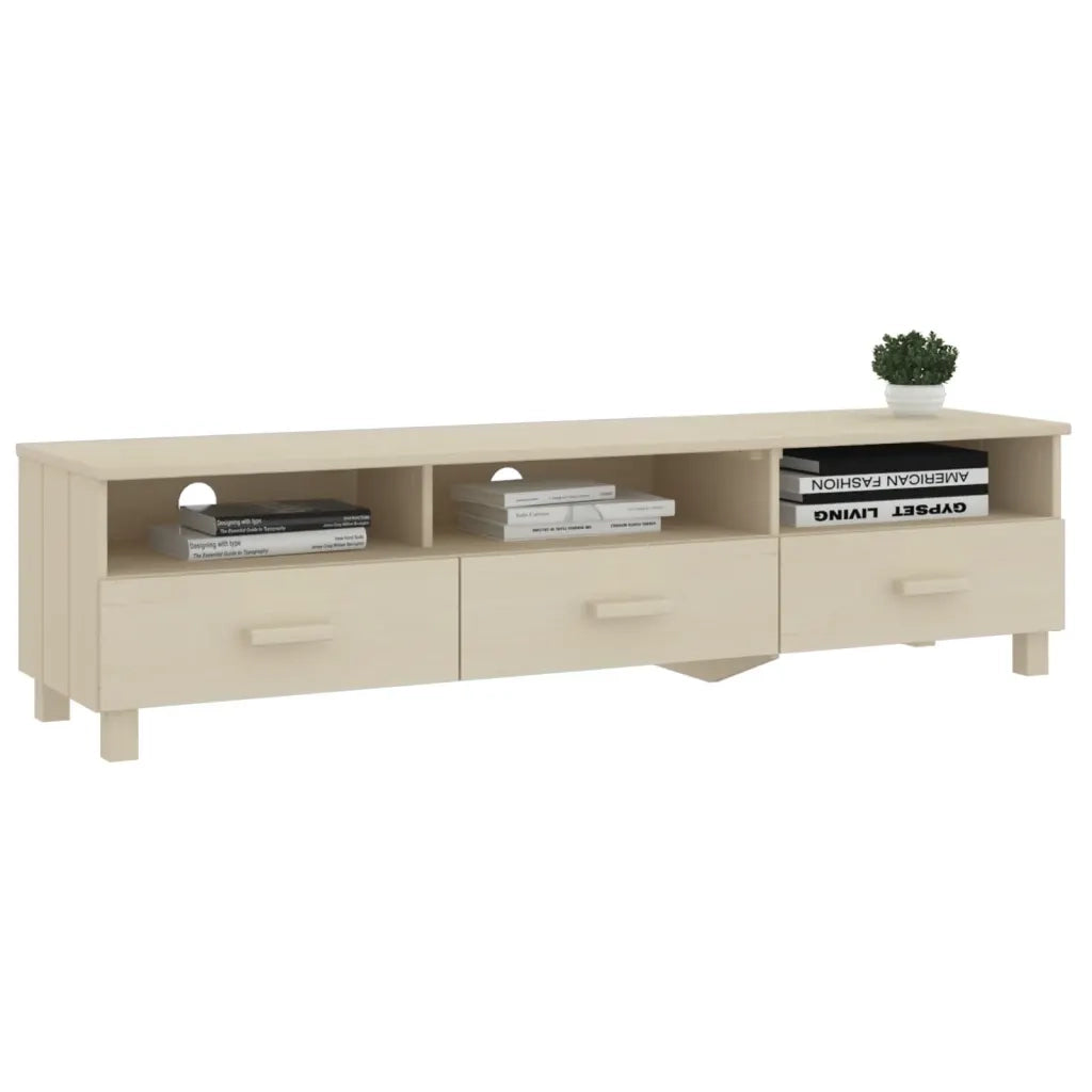 Mobile TV | Armadietto TV | Mobile Porta TV HAMAR ambra 158x40x40 cm in Legno Massello di Pino
