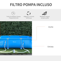 Piscina Fuori Terra Autoportante 291x190x75 cm con Filtro e Valvola Blu