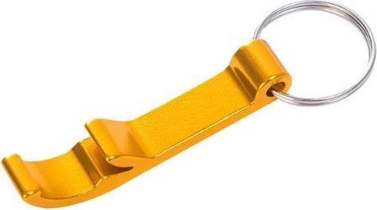 Chiave per Aprire Birra - Apri Birra - Opener per Birra - Fleschiave - Chiave da Portachiave - Giallo