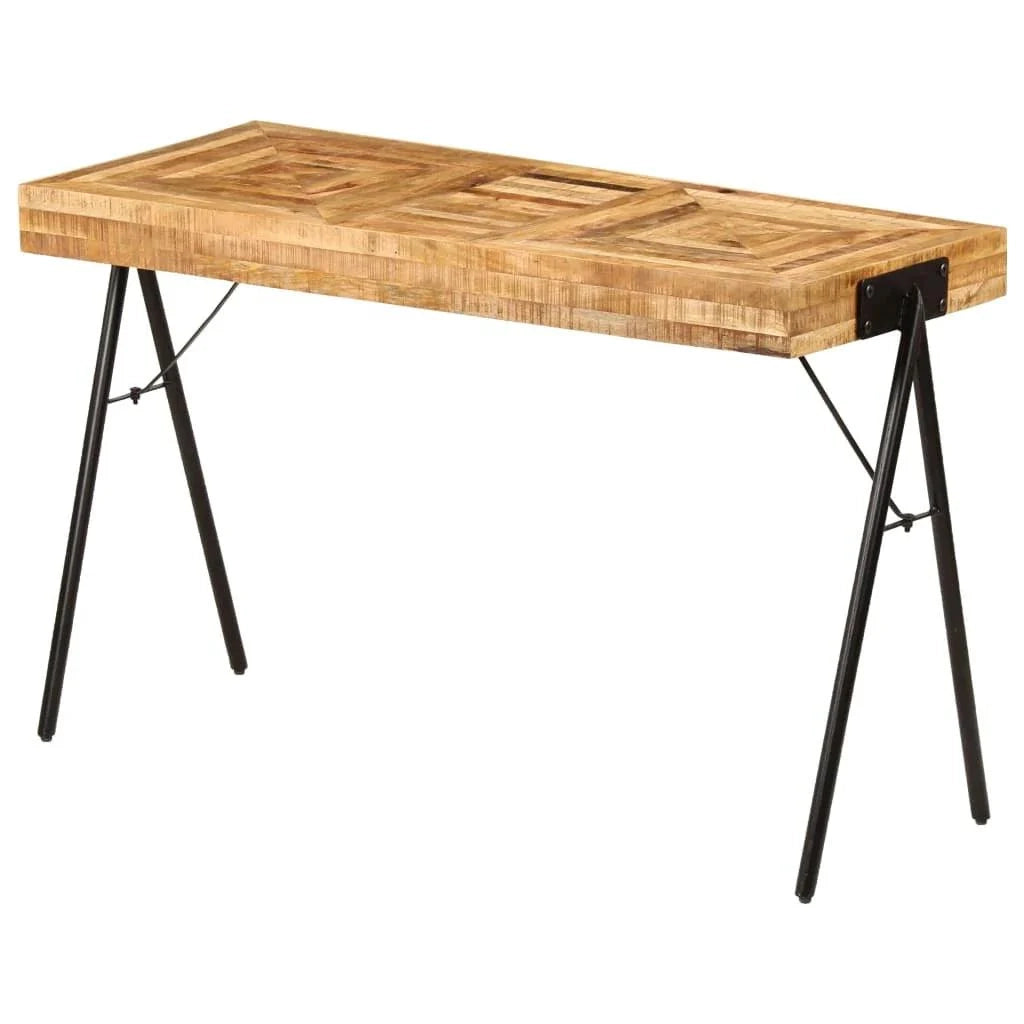 Scrivania tavolo mobile per computer scrittoio legno massello di mango 118 cm 0502085