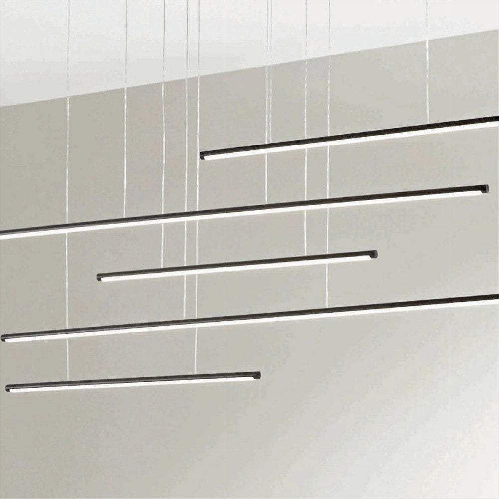 Trade Shop - Lampadario A Sospensione 38w A Led Design Minimal 3 Colorazione Di Luce Lp-43-3c - Nero