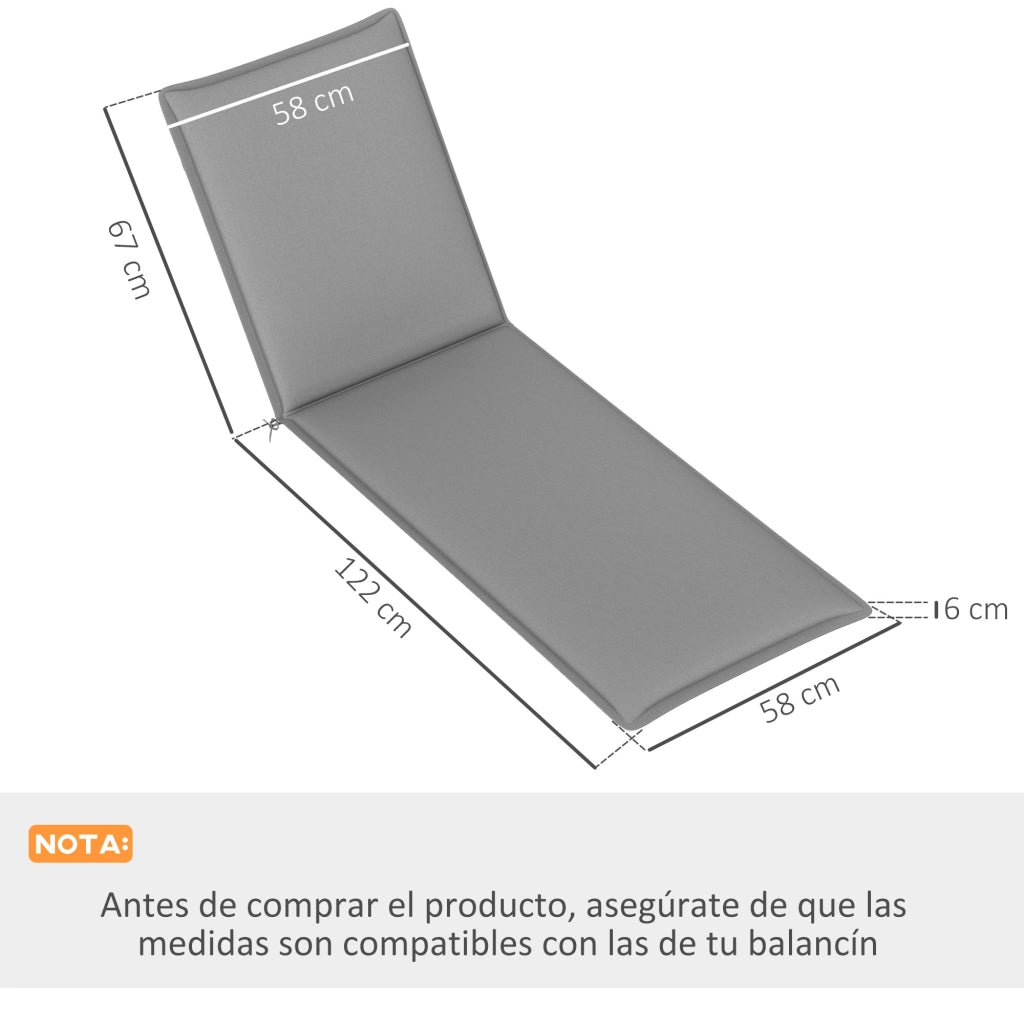 Cuscini per Tumbona ¨C zephmum ¨C 193x58x6 cm Grigio