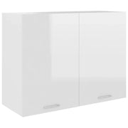 Mobile Pensile Bianco Lucido 80x31x60 cm Legno Multistratocod mxl 96941