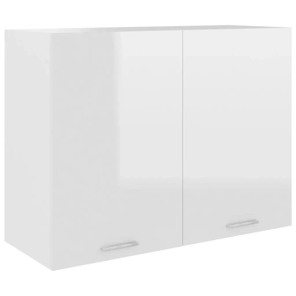 Mobile Pensile Bianco Lucido 80x31x60 cm Legno Multistratocod mxl 96941