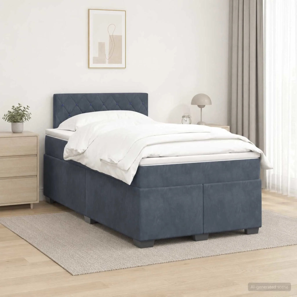 Letto box spring con materasso Grigio Scuro 120 x 200 cm 3450687
