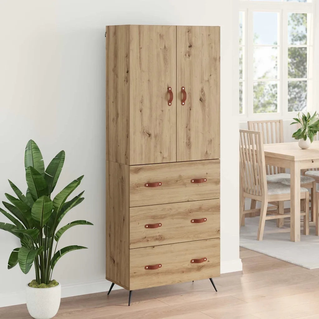 Credenza | Madia | Buffet da pranzo | Armadio da pranzo con cassetto Rovere artigianale 69,5 x 34 x 180 cm