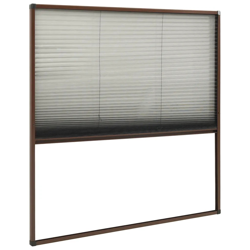 Zanzariera Plissettata Finestre in Alluminio Marrone 120x120 cm 148656