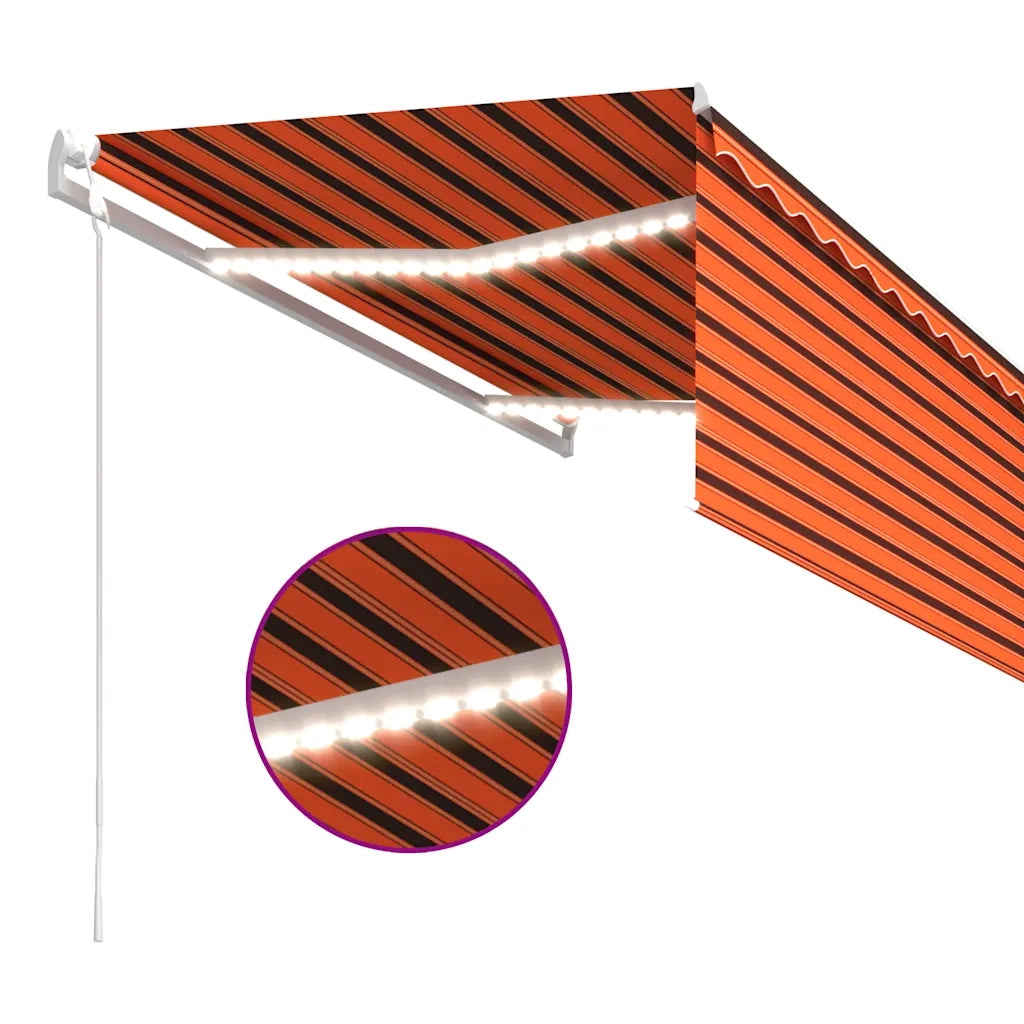 Tenda Automatica con Sensore Vento 3,5x2,5m Arancione e Marrone 3069295