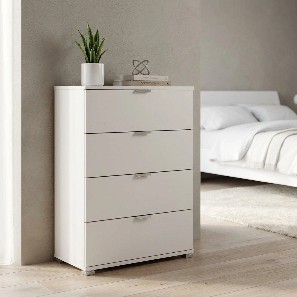 Cassettiera 4 cassetti in Legno Composito cm 60x38x85 - SCOTTIE