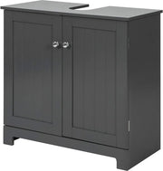 Cassettone di scarico per bagno - Mobili per bagno - Cassettone di scarico per bagno a 2 porte, 60 x 30 x 60cm, Grigio scuro