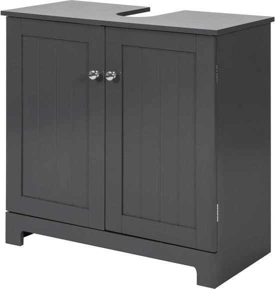 Cassettone di scarico per bagno - Mobili per bagno - Cassettone di scarico per bagno a 2 porte, 60 x 30 x 60cm, Grigio scuro