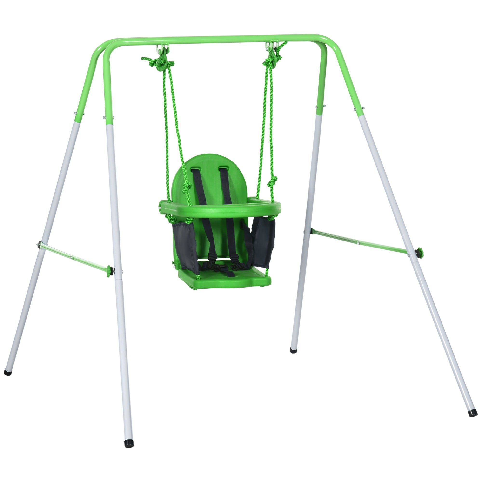 Easycomfort Altalena per Bambini 6-36 Mesi da Giardino e Salotto in Acciaio e PE, 122x146x122 cm, Verde