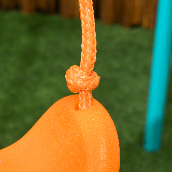 Easycomfort Altalena per Bambini 3-8 Anni da Giardino in Acciaio e PE con Seggiolino e Picchetti, 163x145x181 cm