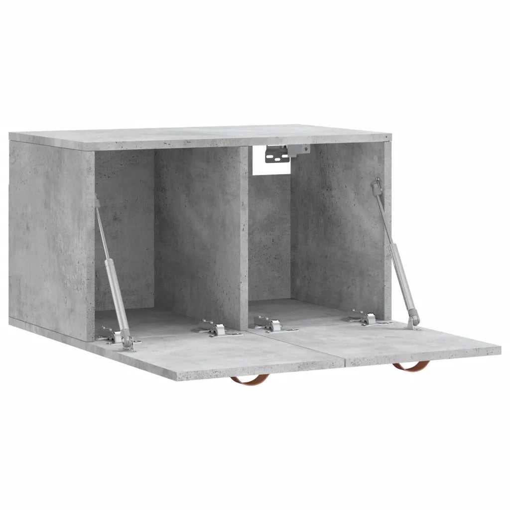 Armadietto a Muro | Mobile a Parete Grigio Cemento 60x36,5x35 cm Legno Multistrato
