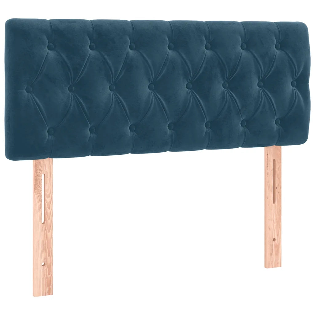 Giroletto a Molle con Materasso Blu Scuro 100x200 cm in Velluto