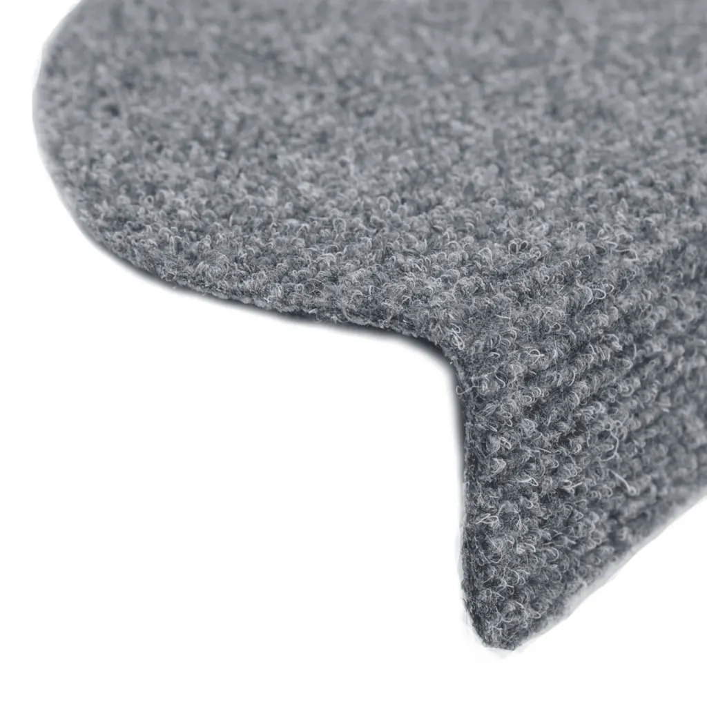 Tappetini per scale autoadesivi 10 pz 65x21x4 cm Grigio chiaro Semicircolari Grandi 149705