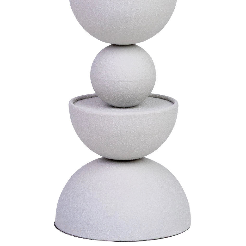 Portacandele in metallo bianco 12,5x12,5x43h cm