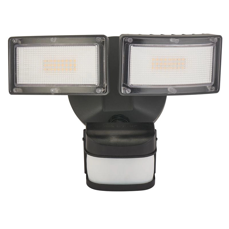 Faretto LED doppio 36W sensore PIR nero IP54 SU-MA