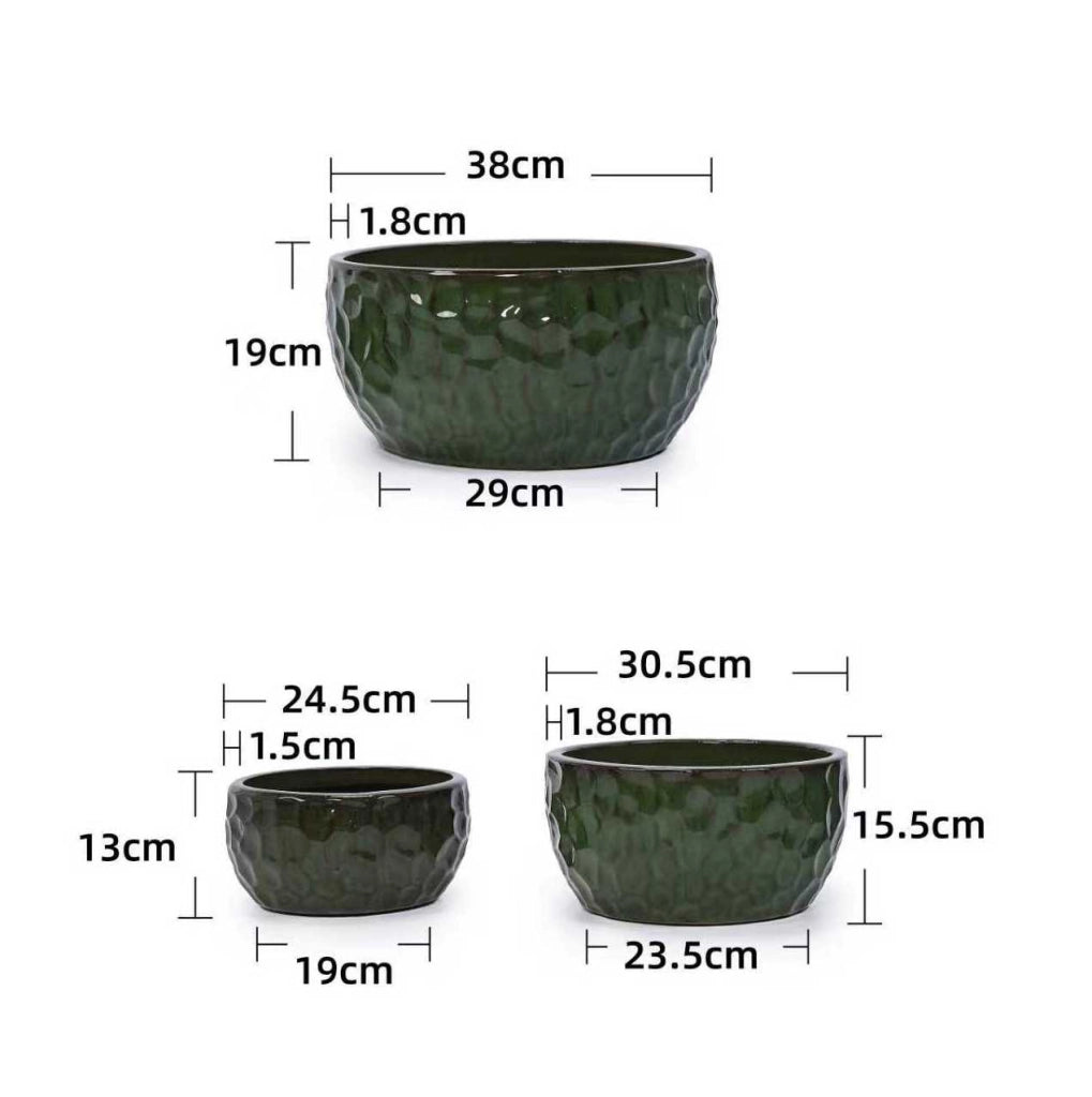 Vaso per piante in ceramica verde antico, interno ed esterno