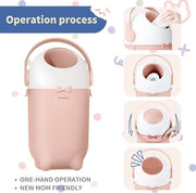 Luieremmer per bambino, contenitore per pannolini in plastica con filtro, senza costi aggiuntivi per la sostituzione, adatto a sacchetti standard, colore rosa