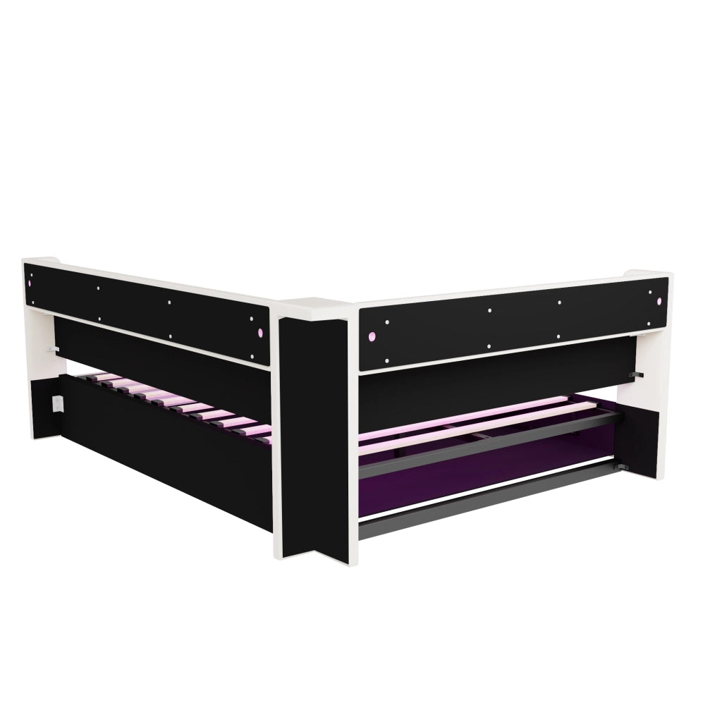 Letto a Divanetto 140x200 cm; Letto Matrimoniale; Contenitore; LED; USB e Tipo C
