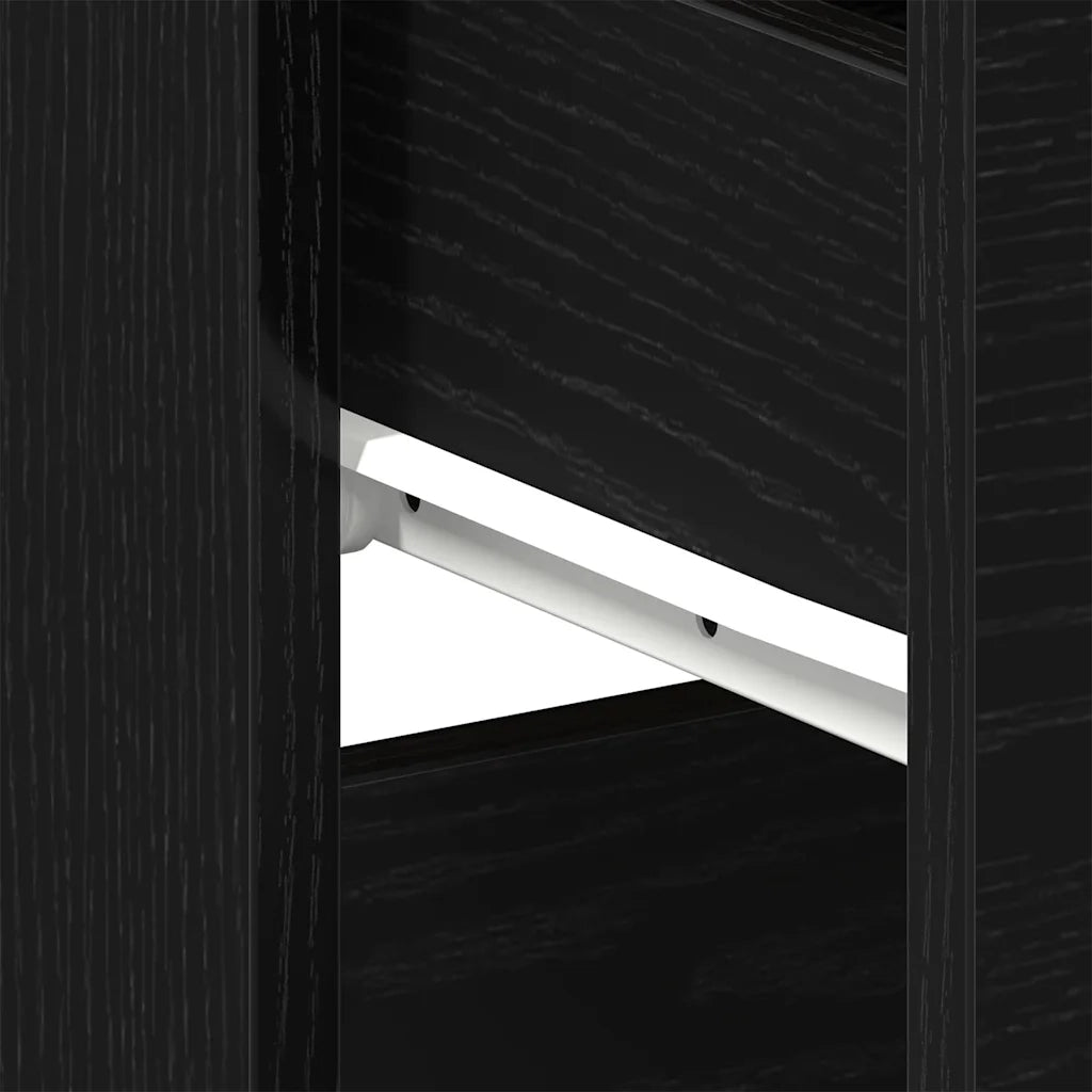 Set di 2 Comodini | Armadio da Notte | Mobiletto da notte con cassetto Rovere Nero 40 x 35 x 65 cm
