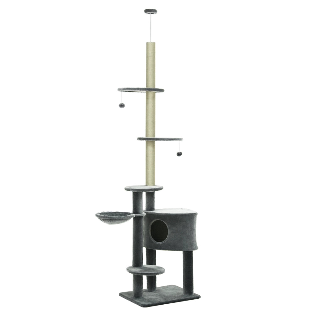 Albero tiragraffi per gatti ¨C zephmum ¨C Grigio scuro 220-265 cm