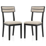 Sedie imbottite senza braccioli con schienale inclinato di gomma, Set di sedie da pranzo moderne da 2 Nero-Sedie da pranzo