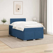 Letto con Box Spring, Materasso e LED Blu 120 x 190 cm Tessuto 3451902