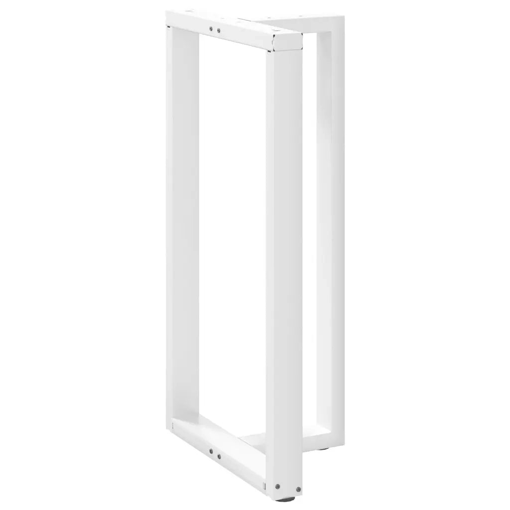 Gambe per tavolo da bar a forma di T 2 pz bianche 60x35x(110-111) cm in acciaio