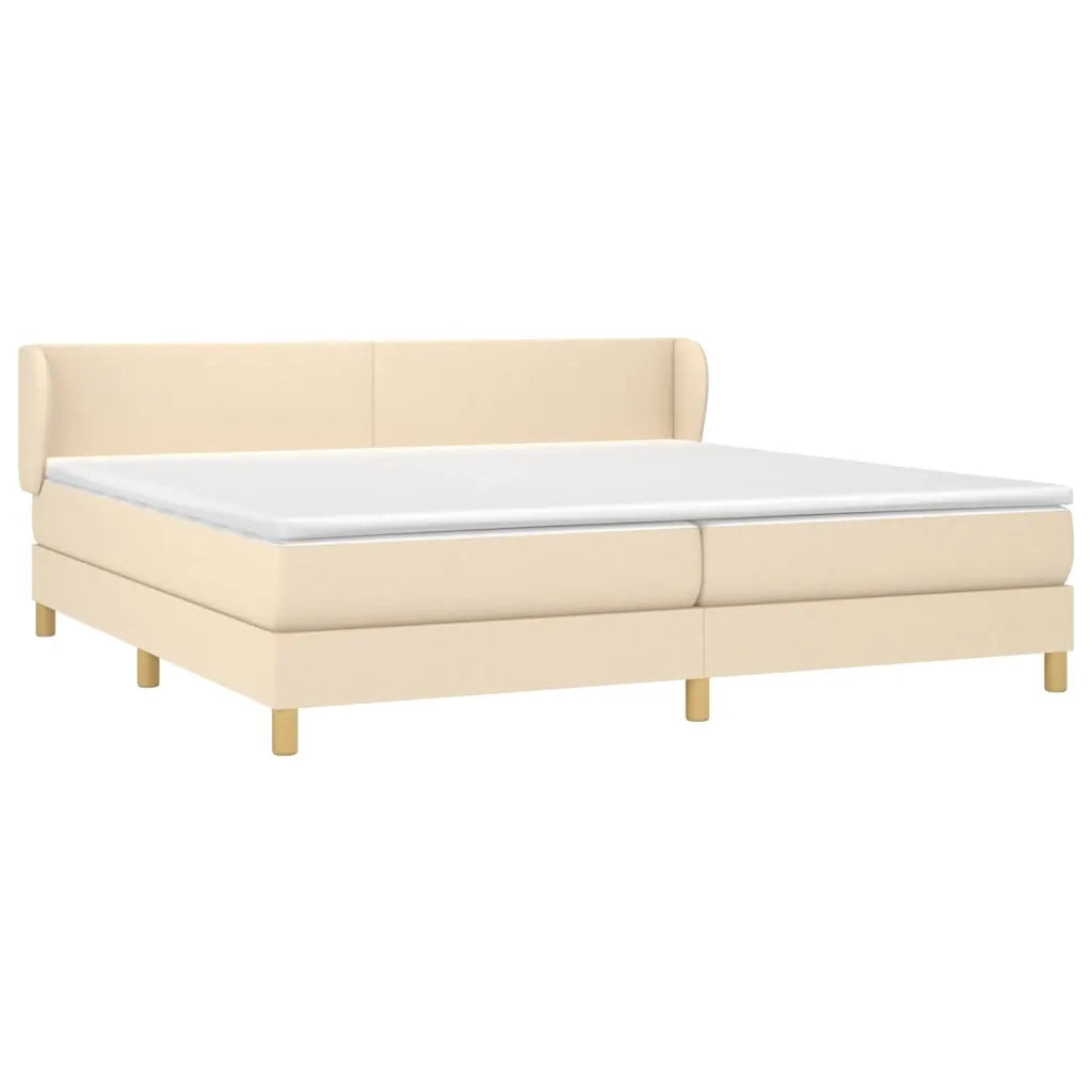 Giroletto a Molle con Materasso Crema 200x200 cm in Tessuto