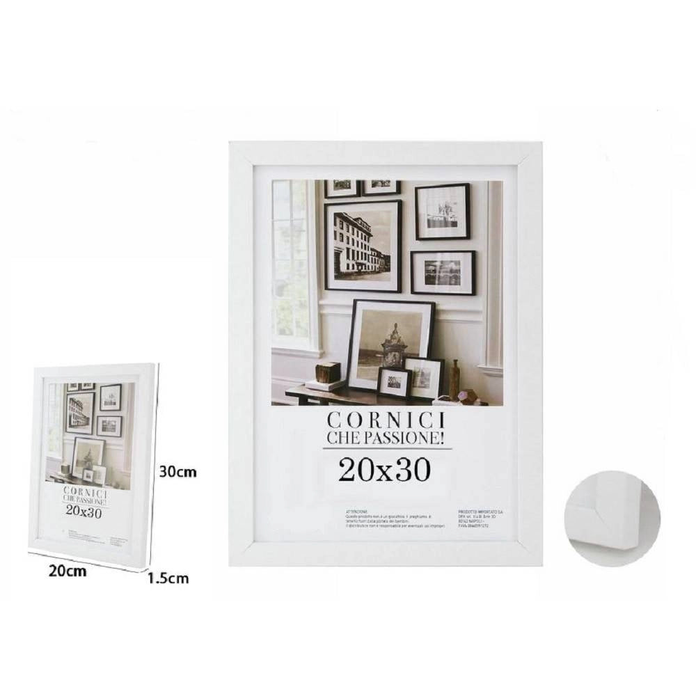 Trade Shop - Cornice Per Foto Fotografie Quadri Tele Poster Portafoto 20 X 30 Cm Bianca 63149 -
