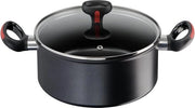 Piatto da griglia multifunzionale con coperchio - Ø 24 cm - padella inductiva - gas e forno - maniglie antiscivente in silicone - Rete di sicurezza