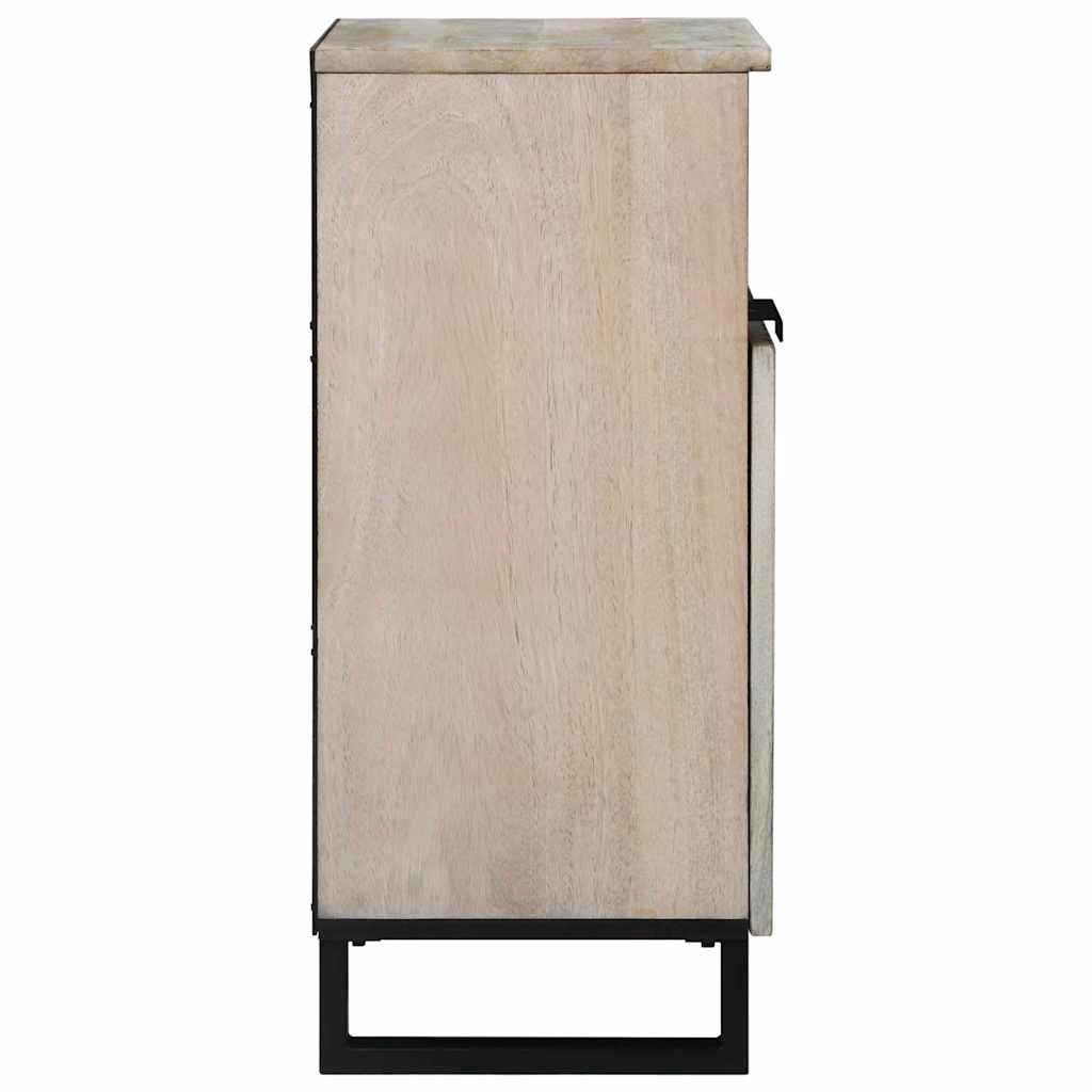 Credenza rettangolare moderna con versatile spazio di archiviazione 60 x 33 x 75 cm realizzata in legno massello di mango nero 02_0057783