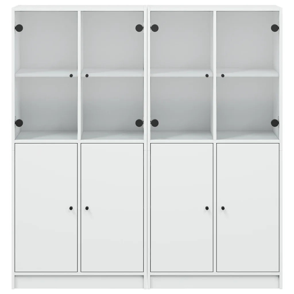 Libreria con Ante Bianca 136x37x142 cm in Legno Multistrato 3206524