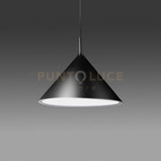 BARBIE S/G - LAMPADARIO A SOSPENSIONE IN ALLUMINIO NERO/BIANCO OPACO 1 LUCE ATTACCO E27 D.40CM