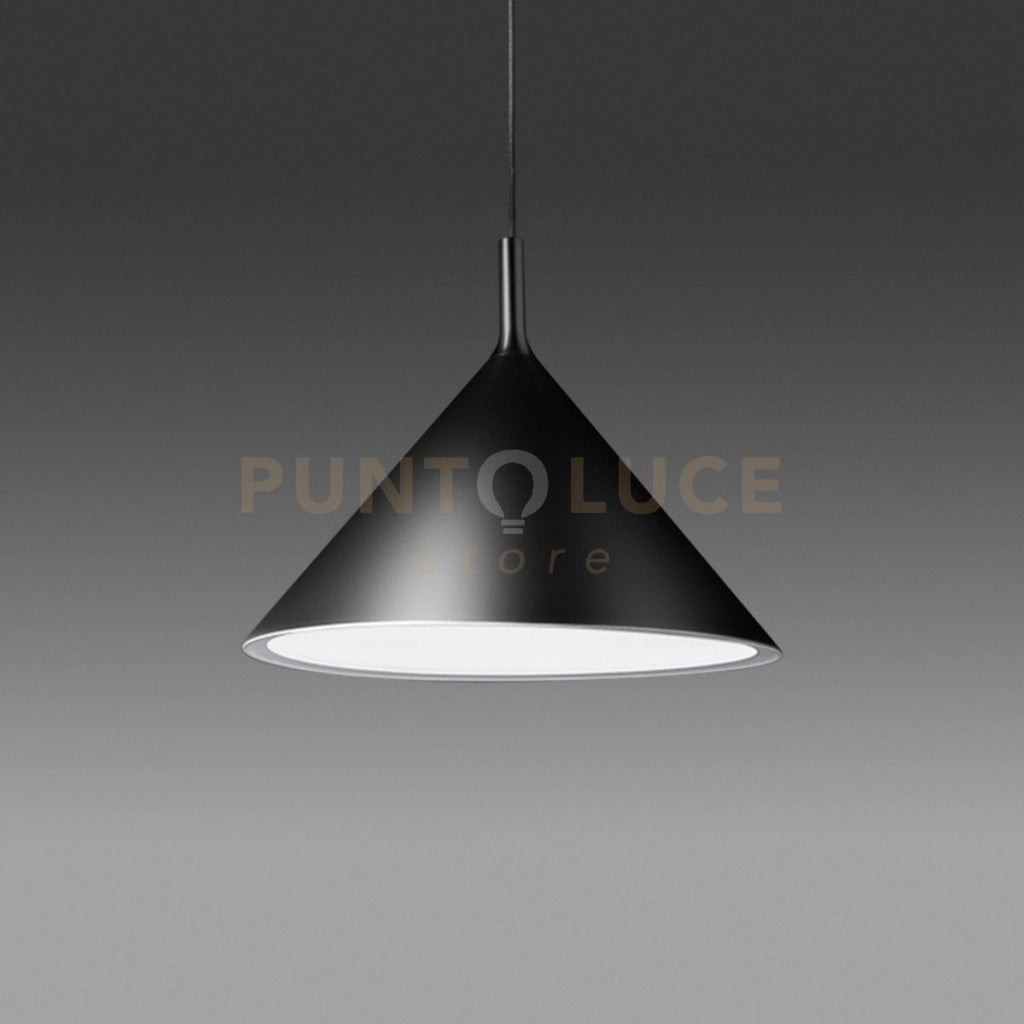 BARBIE S/G - LAMPADARIO A SOSPENSIONE IN ALLUMINIO NERO/BIANCO OPACO 1 LUCE ATTACCO E27 D.40CM