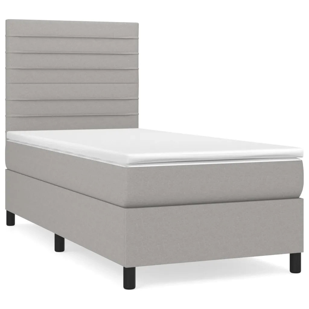 Giroletto a Molle con Materasso Grigio Chiaro100x200 cm Tessutocod mxl 128221